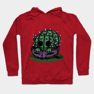 Cactus cat in purple pot Hoodie